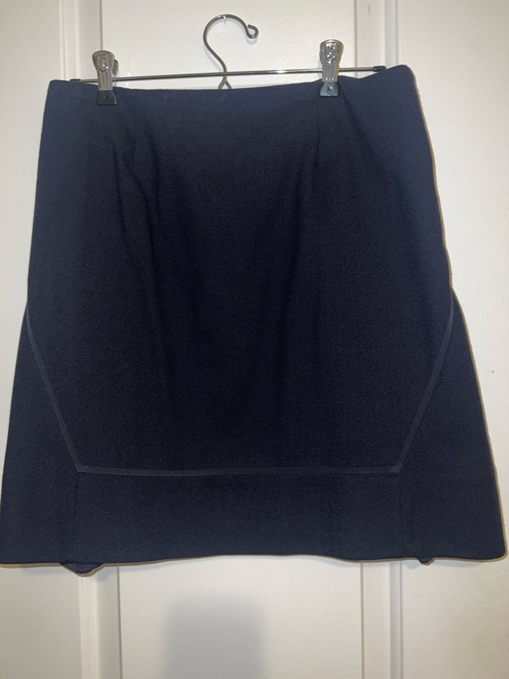 Tory Burch Navy Textured A-Line Mini Skirt